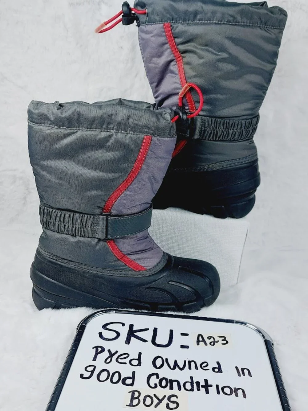 Sorel Kid's Boys' Grey Purple Waterproof Insulated Snow Winter Boots Size 2